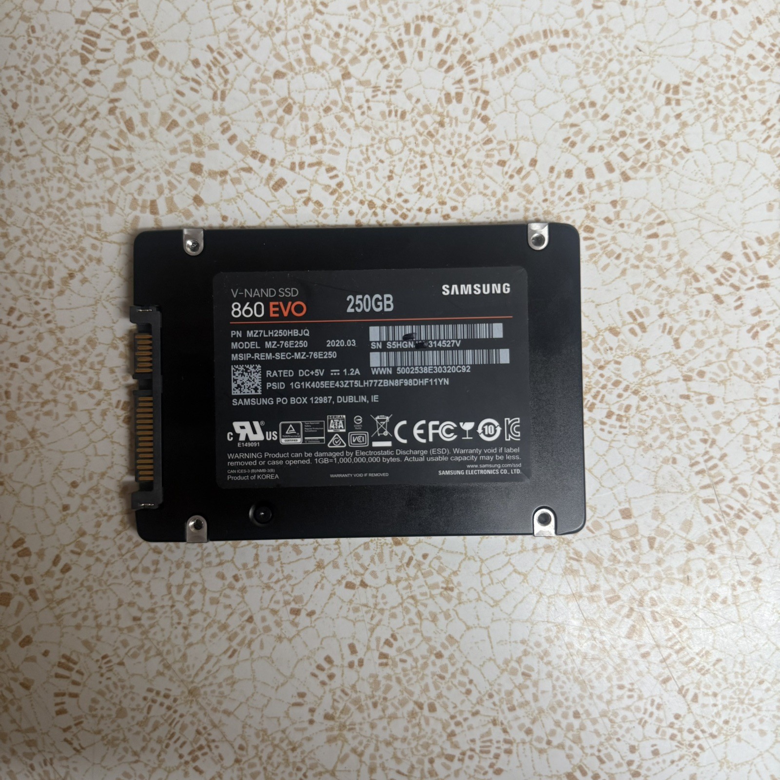 Samsung 870 EVO 250GB 2.5-inch SATA III Internal SSD (Model MZ-76E250) TESTED Samsung 870 EVO 250GB 2.5-inch SATA III Internal SSD (Model MZ-76E250) TESTED