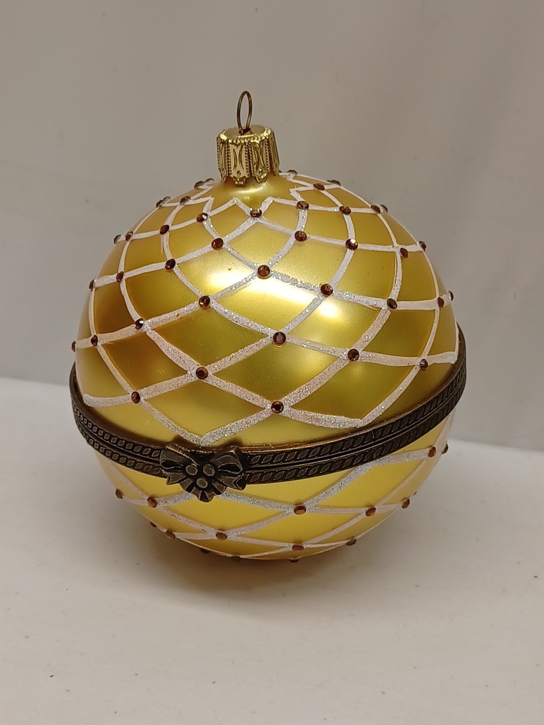 Mostowski Blown Glass Christmas Ornament Komozja Hinged  Read**