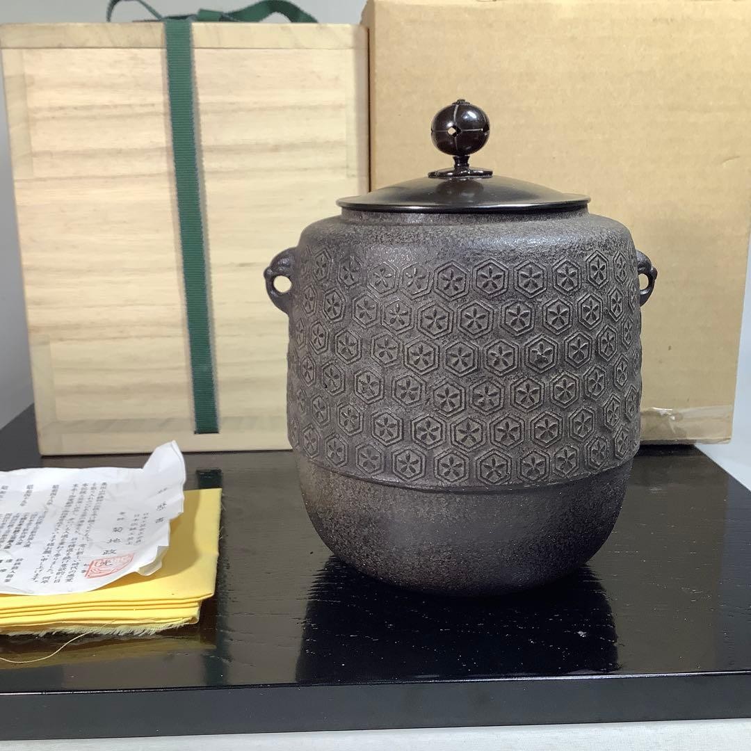 Masamitsu Kikuchi Tortoiseshell Natsume Chagama Tea Kettle Japan