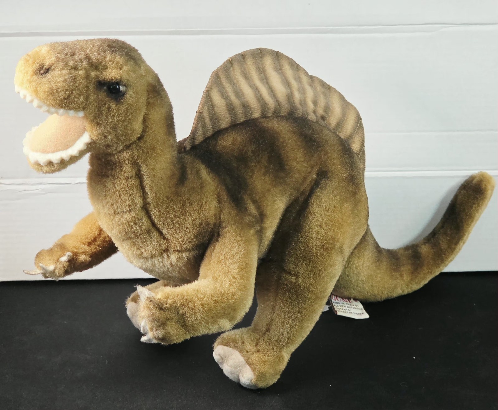 Vintage GUND Dimetrodon Dinosaur Plush Stuffed Animal Brown Green