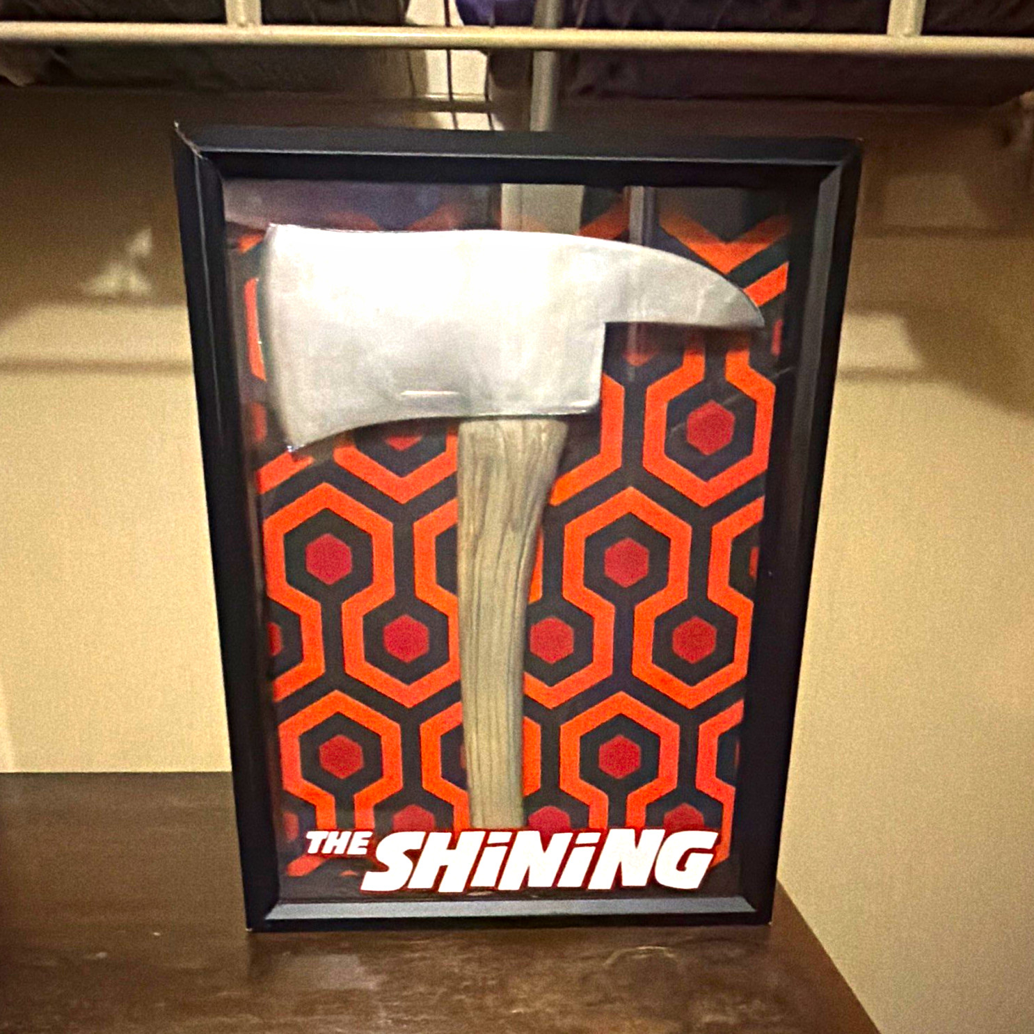 Nightmare Trash The Shining Jack Torrance Axe Prop Display Shadow Box Frame