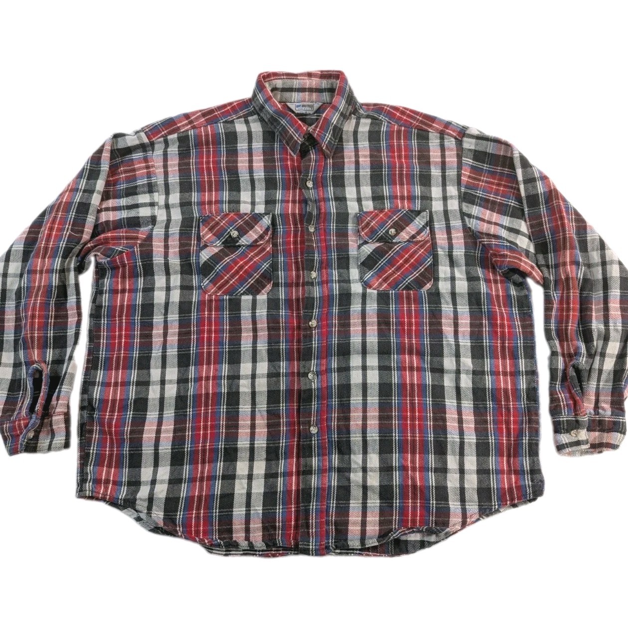 VTG 80\'s Five Brother Men\'s Sz 2XL-18 Heavy Flannel Plaid Shirt Made In USA