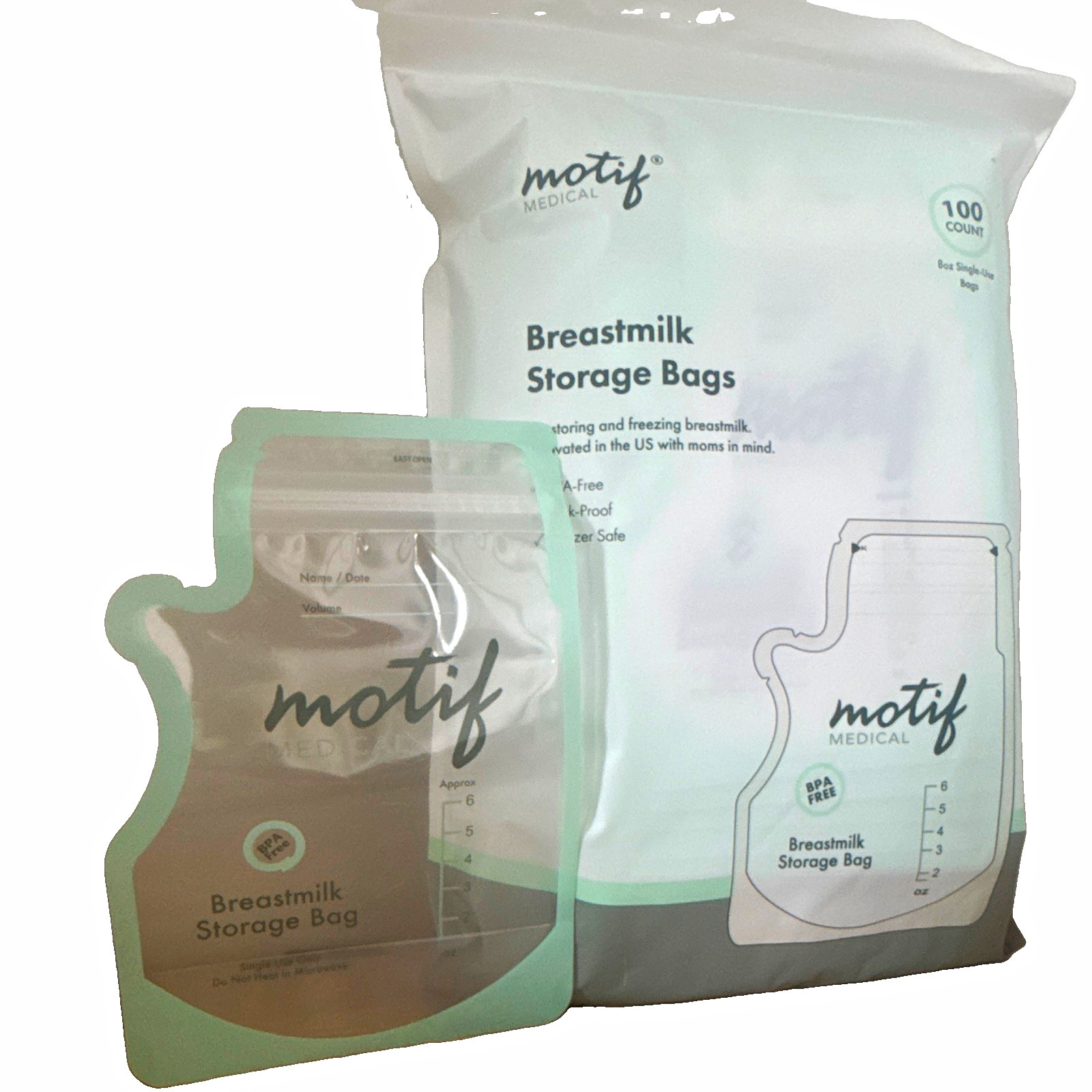NEW** Sealed** Motif Medical Breast Milk Storage Bags 8oz 100 Count