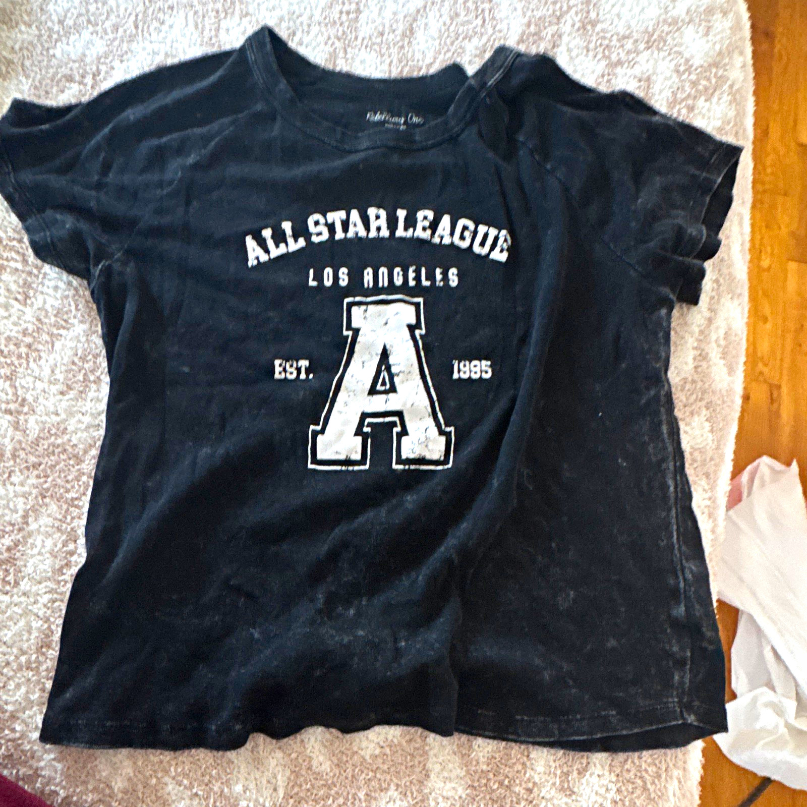 rebellious one Black All Star League Los Angeles Graphic Logo T-Shirt L