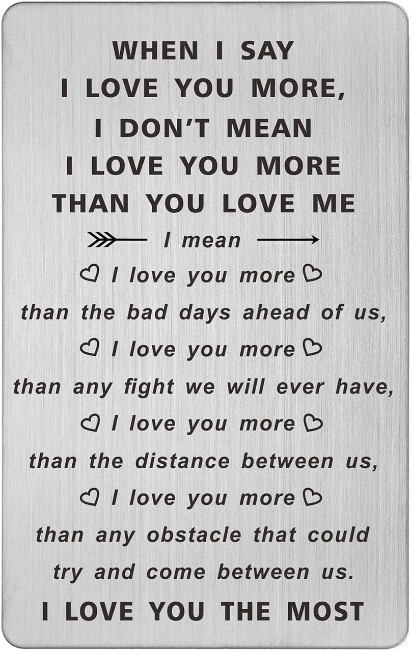 TANWIH When I Say I Love You More Wallet Card, Anniversary, Romantic Gifts | Eng