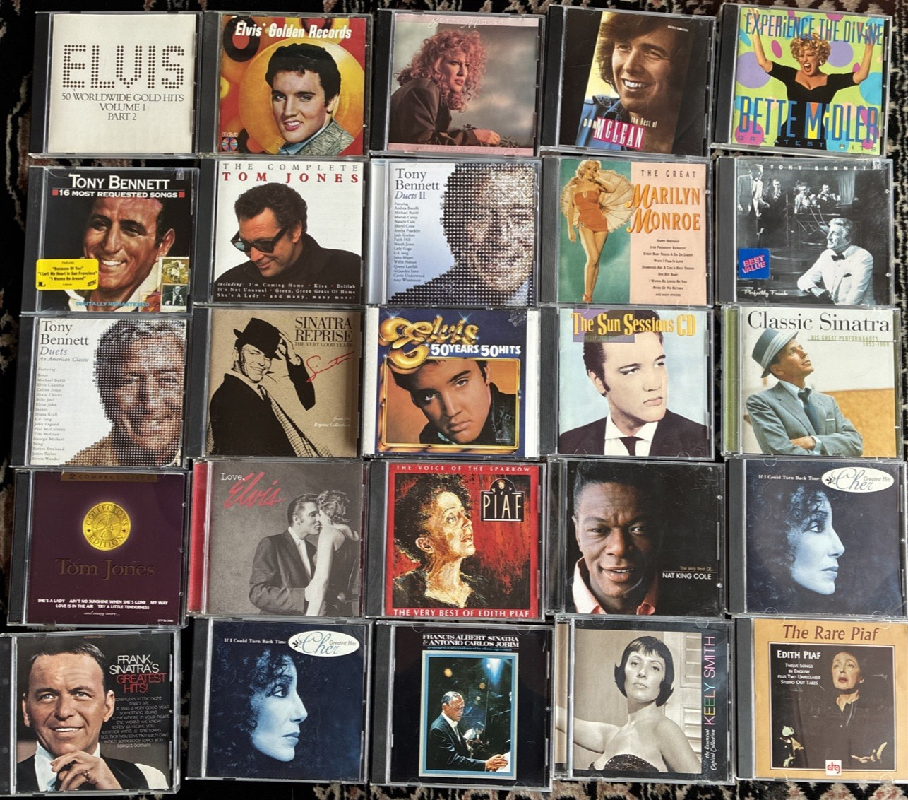 (25) VINTAGE POP PREMIUM CD: SINATRA, ELVIS, McLEAN, BENNETT, PIAF, TOM JONES