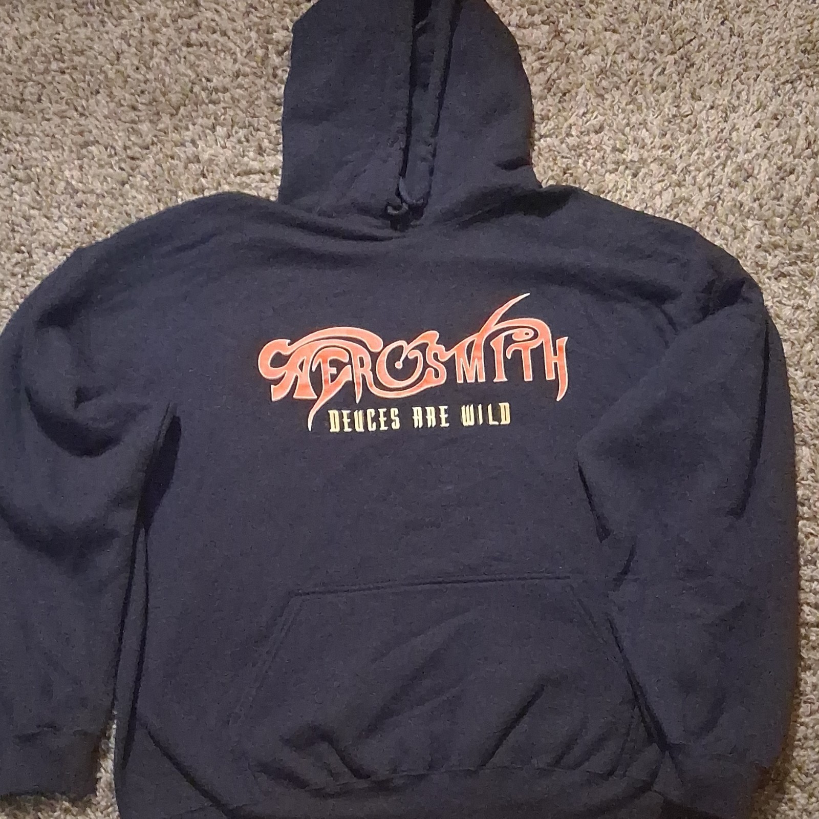 Aerosmith Deuces Are Wild Hoodie Sweatshirt Size XL Original Rock Pop Music