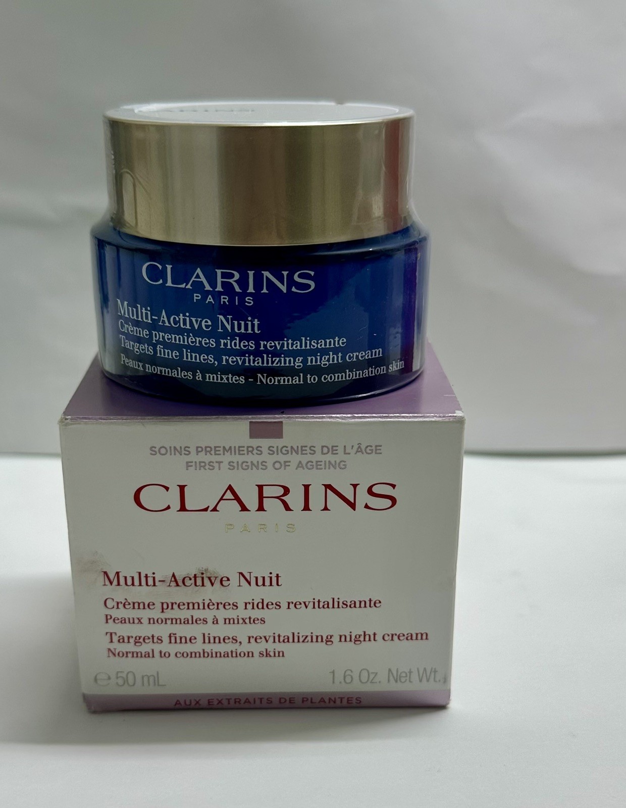 Clarins Multi-Active Revitalizing Night Treatment Cream Moisturizer 1.6 oz