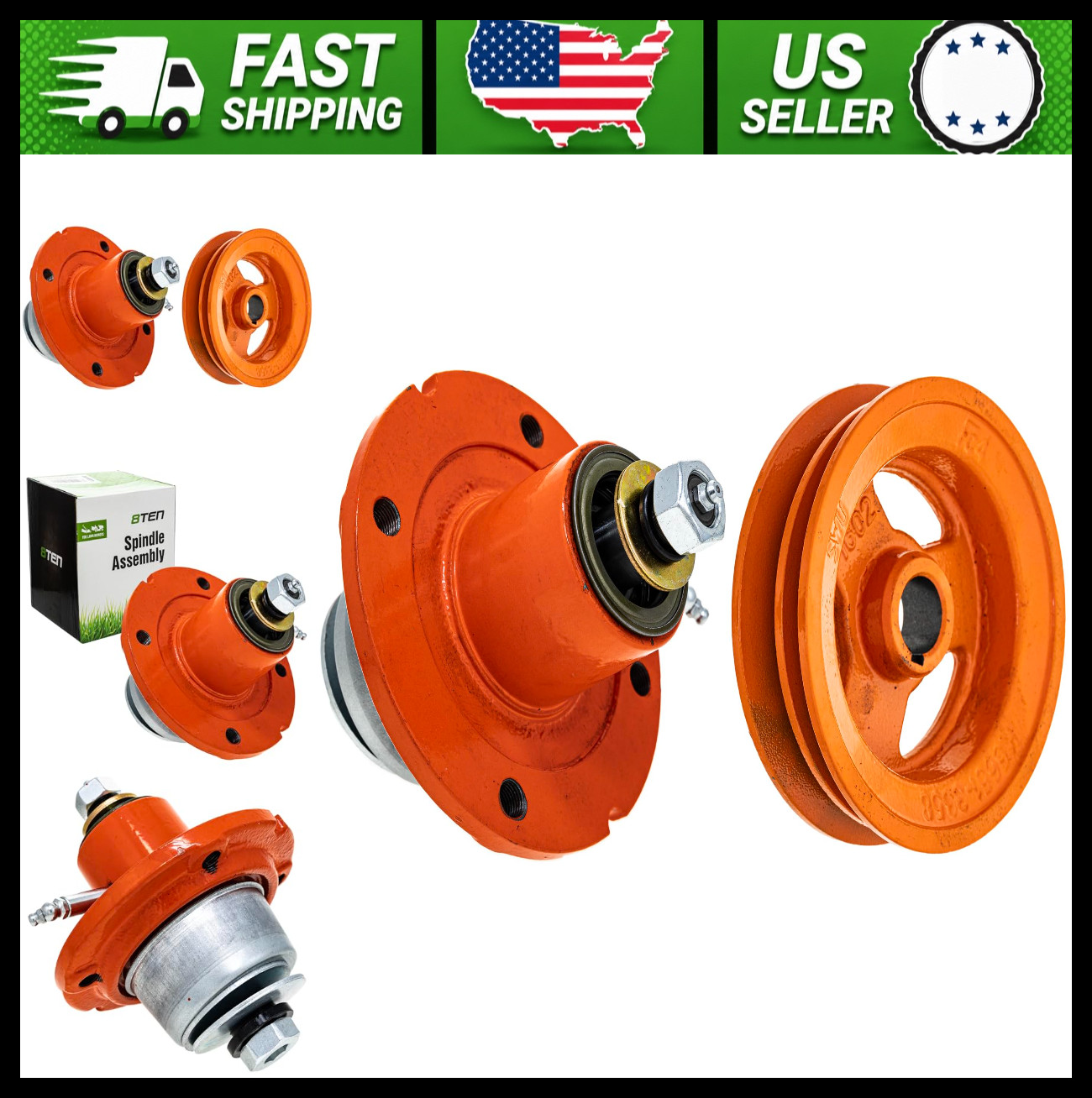 8TEN Outer Deck Spindle for Kubota 54 and 60-Inch Mower Decks
