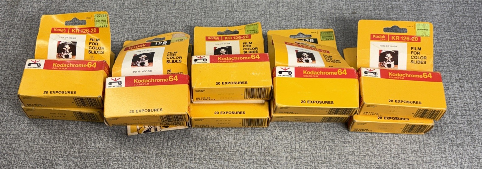 Kodak Kodachrome64 Film for Color Slides KR126-20 Expired 1976-9 Lot Of 10