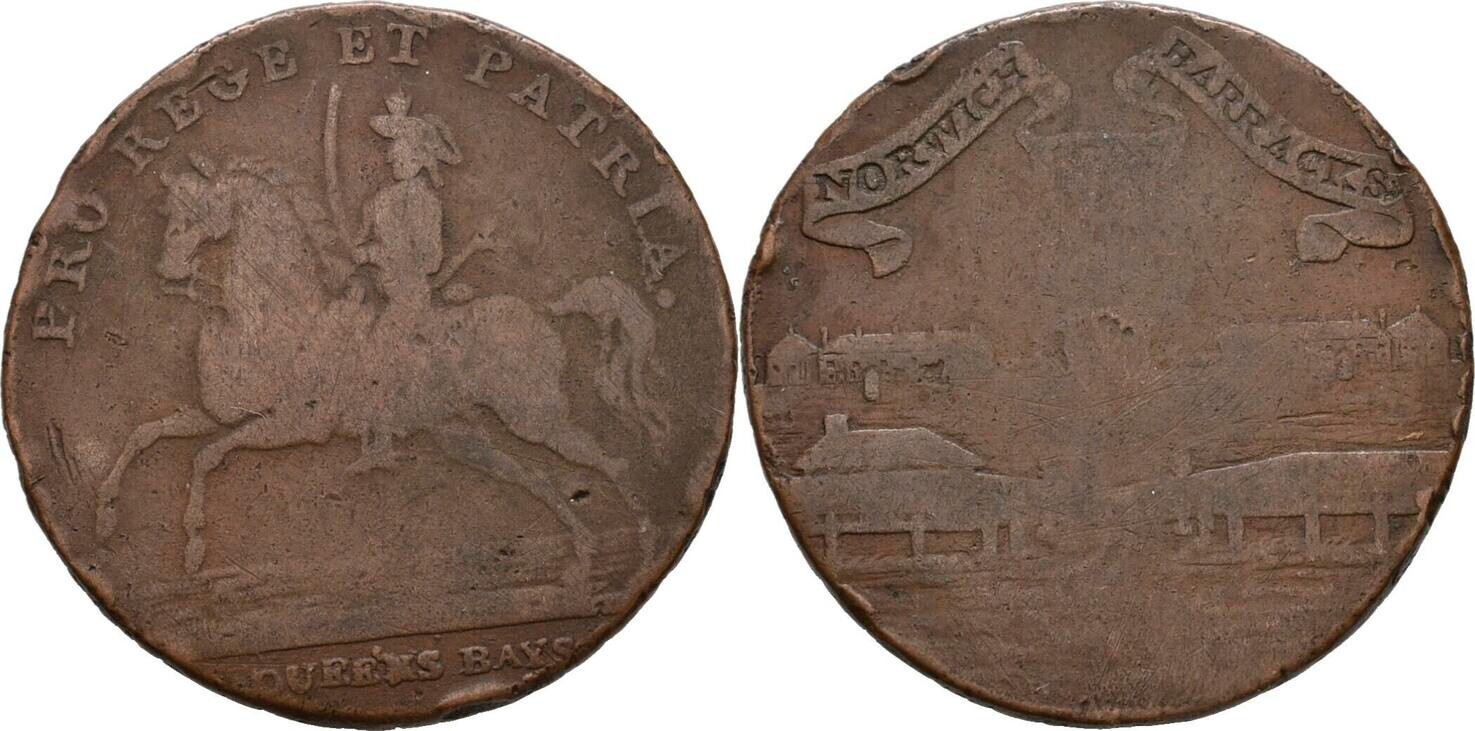 Great Britain Norfolk Norwich 1/2 Penny Token 1793 Original Coin #QA308 Great Britain Norfolk Norwich 1/2 Penny Token 1793 Original Coin #QA308