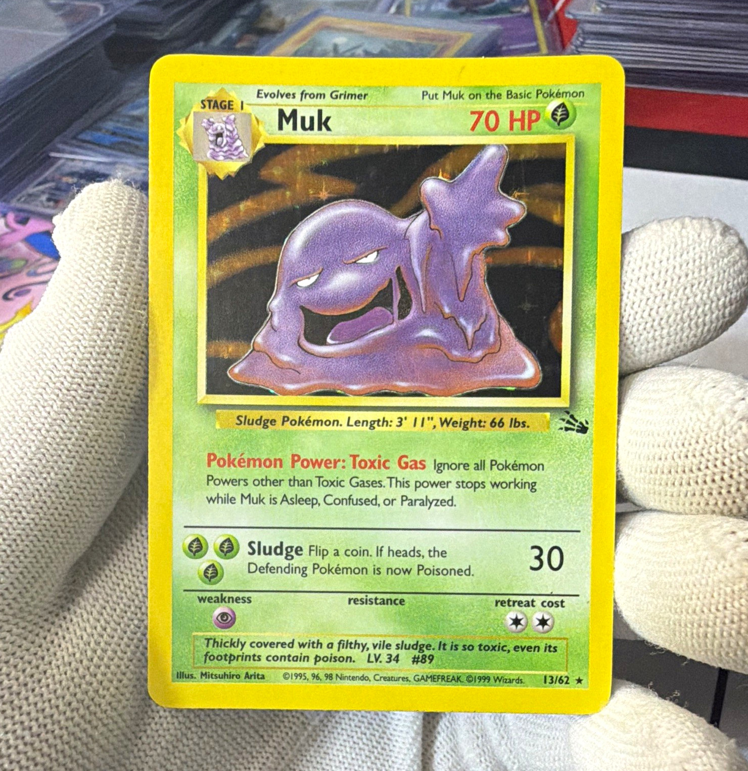The Pokémon Company Pokemon TCG Muk 13/62 Fossil Holo Rare English 70 HP