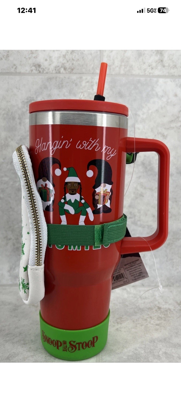 Snoop Dogg 40 oz Red Stainless Steel Tumbler Boot & Pouch - Stoop Martha Stewart
