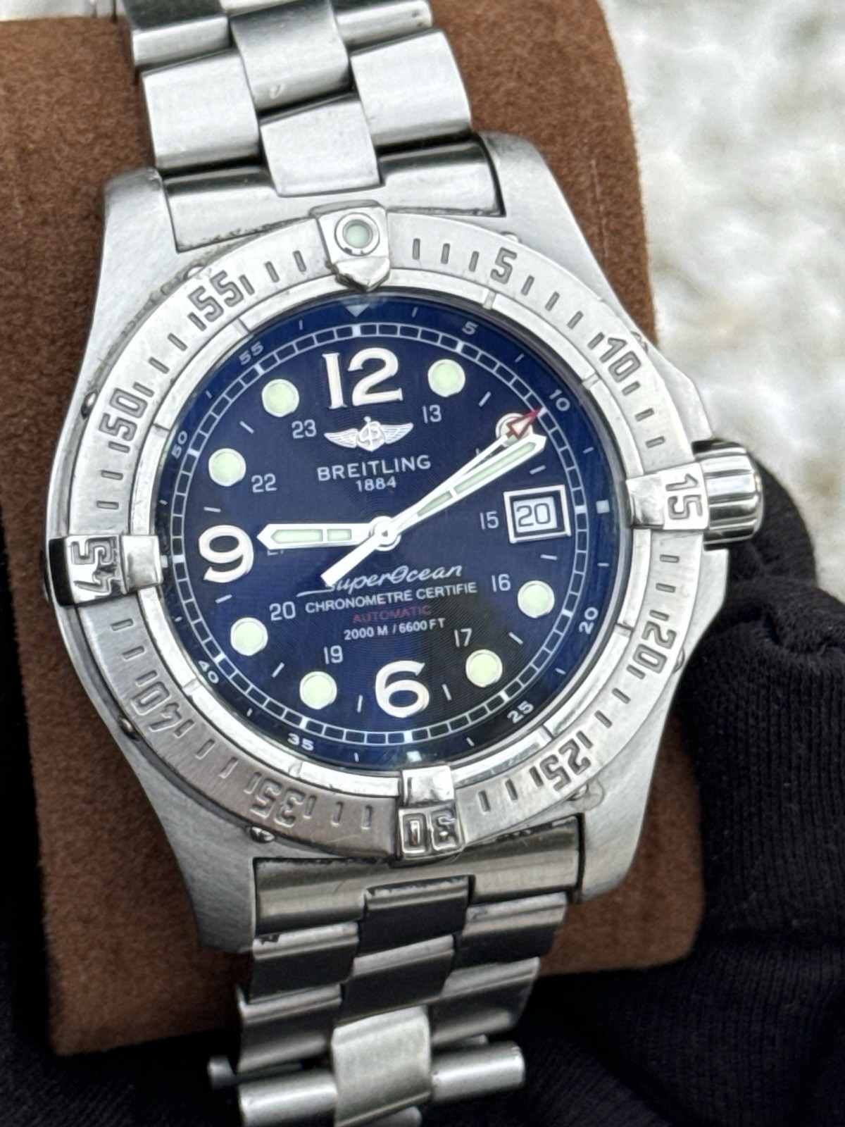 BREITLING Super Ocean Steel Fish A17390 black Dial Diver Men’s Watch Bracelet