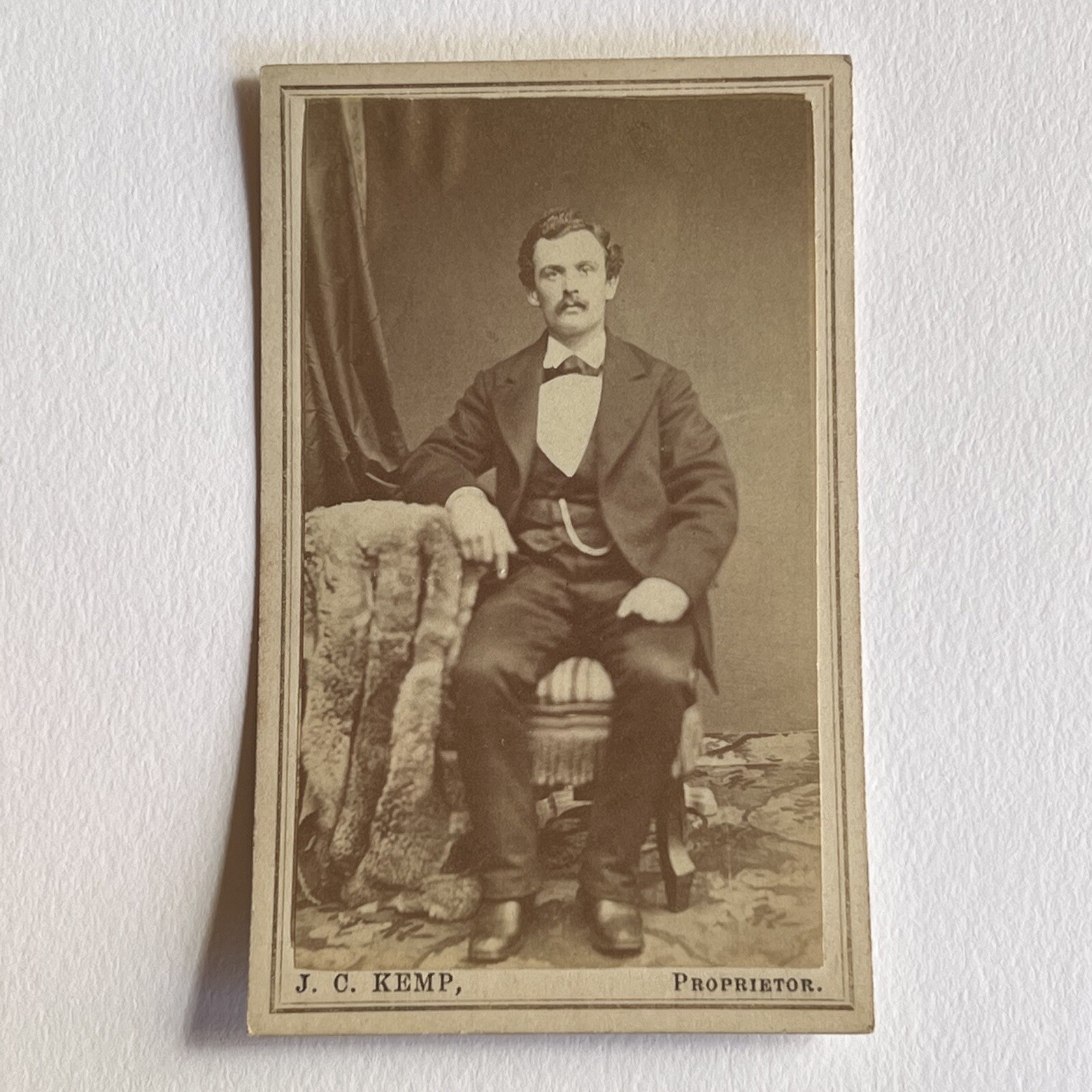 Antique CDV Photograph Dapper Man Mustache Great Flying Gallery Sacramento CA