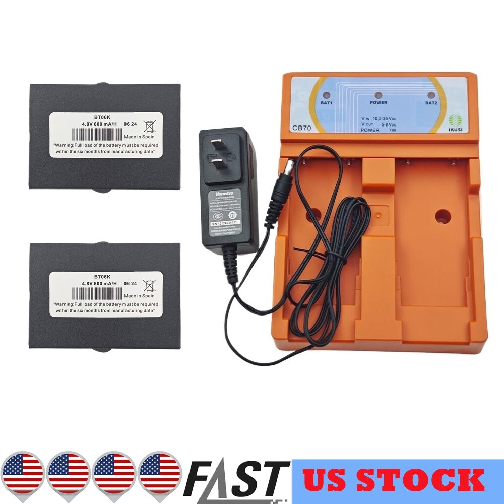 1PCS 100-240V CB70 Battery Charger + 2PCS BT06K 4.8V Rechargeable Battery