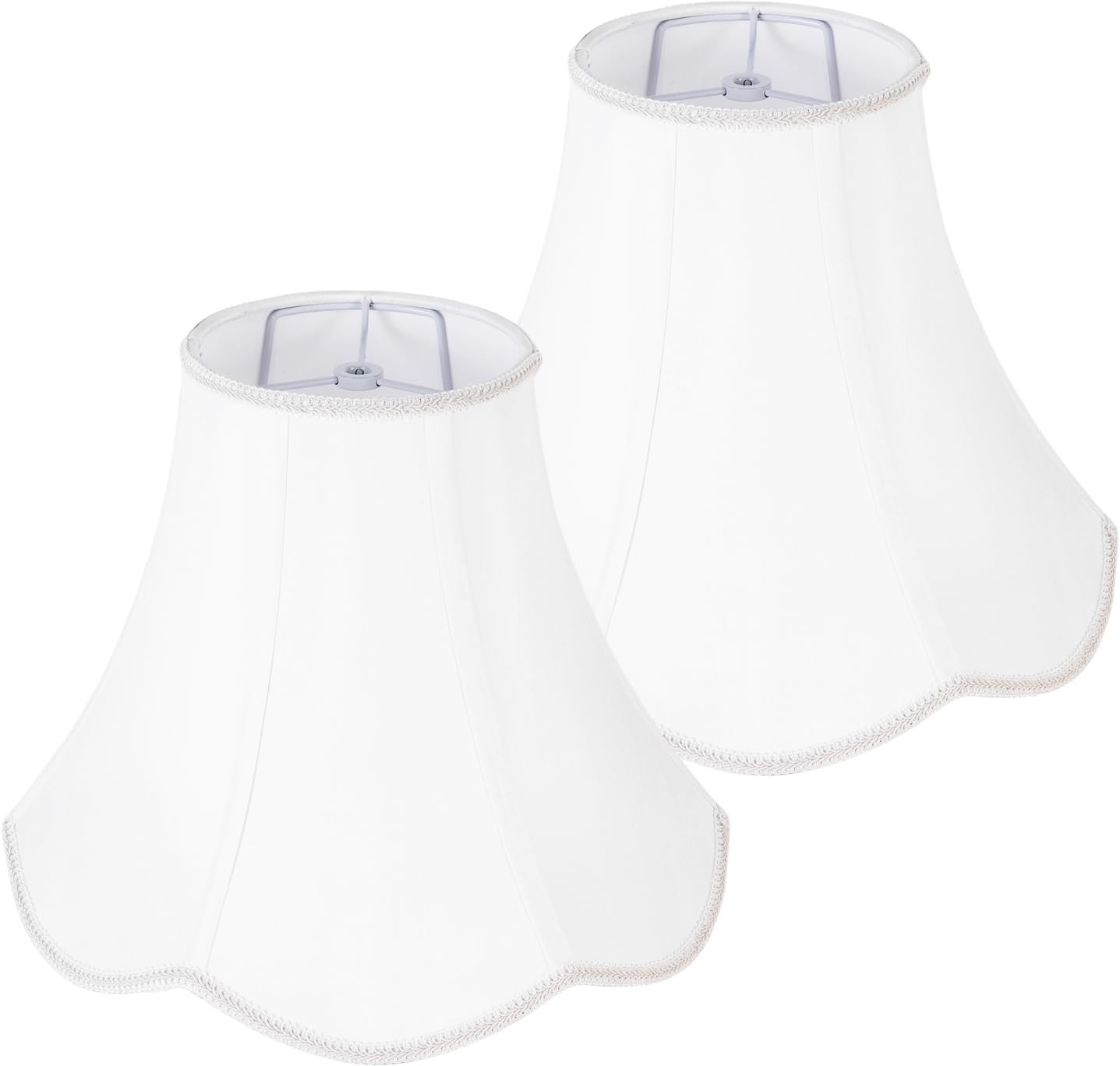JERHOUS 2 Pcs White Scalloped Lamp Shade 6.7