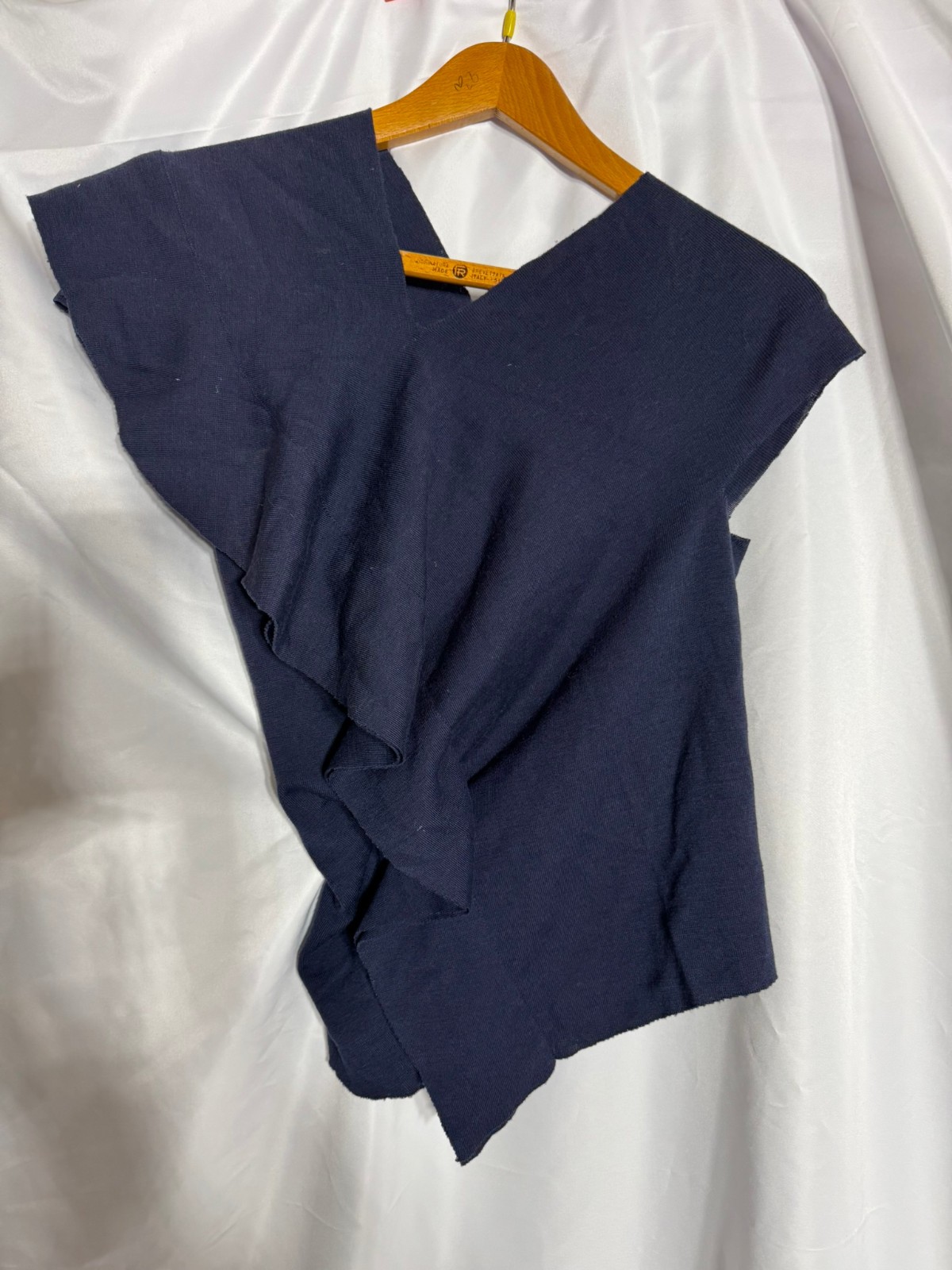 RARE COMME DES GARÇONS AD1997 DECONSTRUCTED ASYMMETRIC WOOL KNIT TOP - SIZE S