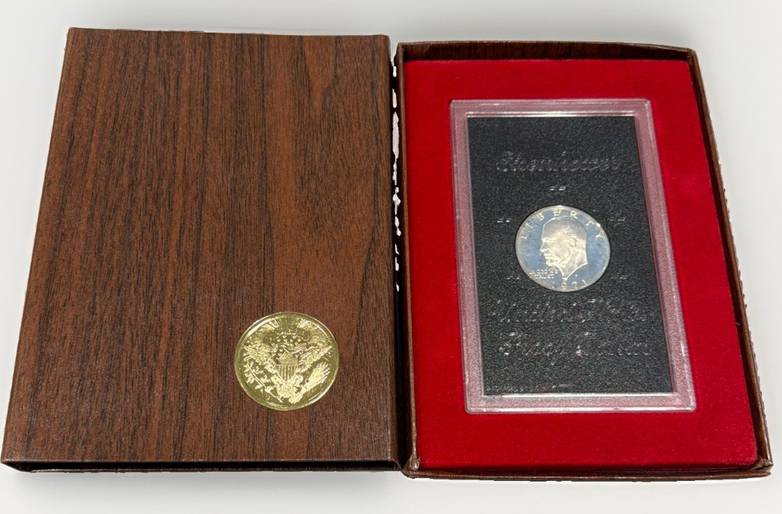 1971-S U.S. Eisenhower Dollar Coin Silver Proof Set Brown Box Uncirculated