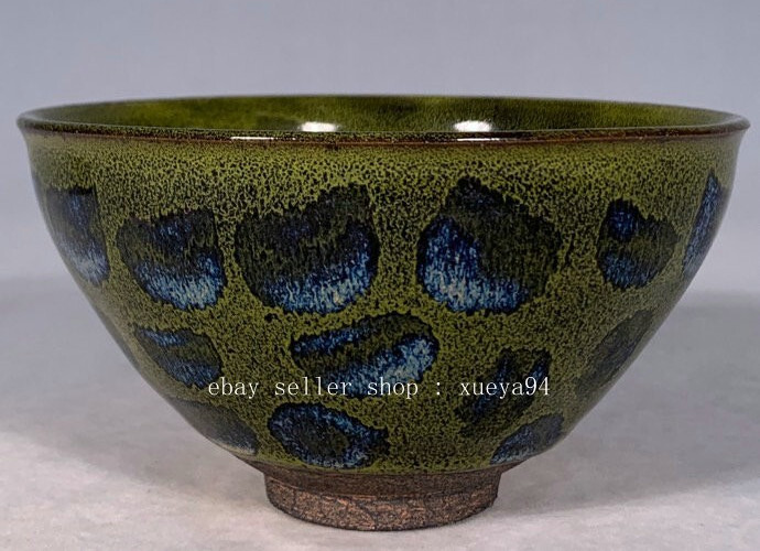 5.1\'\' Old Chinese Song Dynasty Jian Kiln Porcelain green glaze Bowl Bowls 5.1\'\' Old Chinese Song Dynasty Jian Kiln Porcelain green glaze Bowl Bowls
