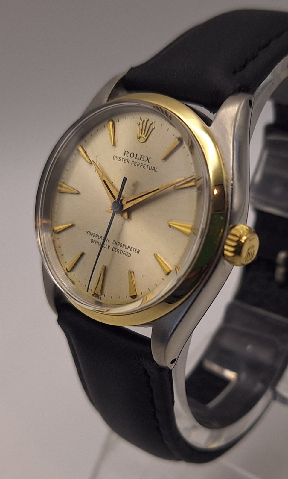 Rolex Oyster Perpetual Vintage ref 1002 TWO TONE 14k/ss Model ORIGINAL DIAL 1961