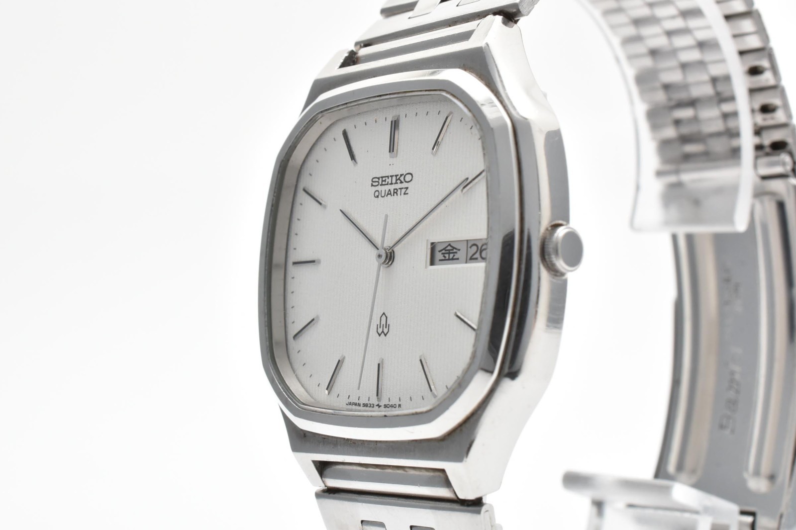 Vtg [ Exc+5 ] Seiko Quartz 5933-5030 Day-Date Kanji Men’s Watch From JAPAN