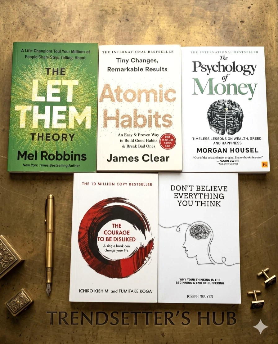 Atomic Habits, Psychology of Money, Don't Believe , Let Them, Courage 5 books Atomic Habits, Psychology of Money, Don't Believe , Let Them, Courage 5 books