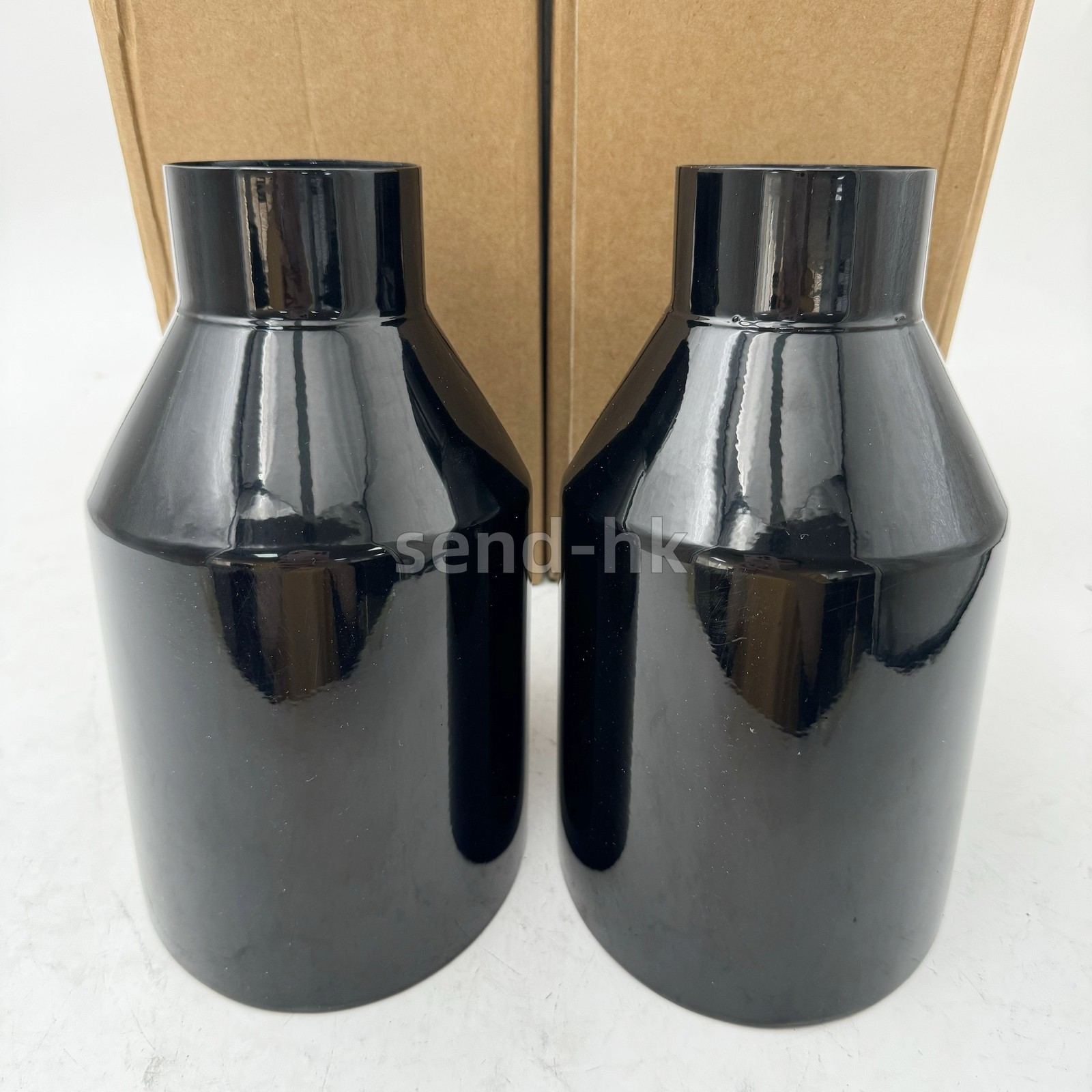 2X Dodge RT SRT RAM 5 Big Black Exhaust Tip 2.5 Inlet Angle Cut Double Wall