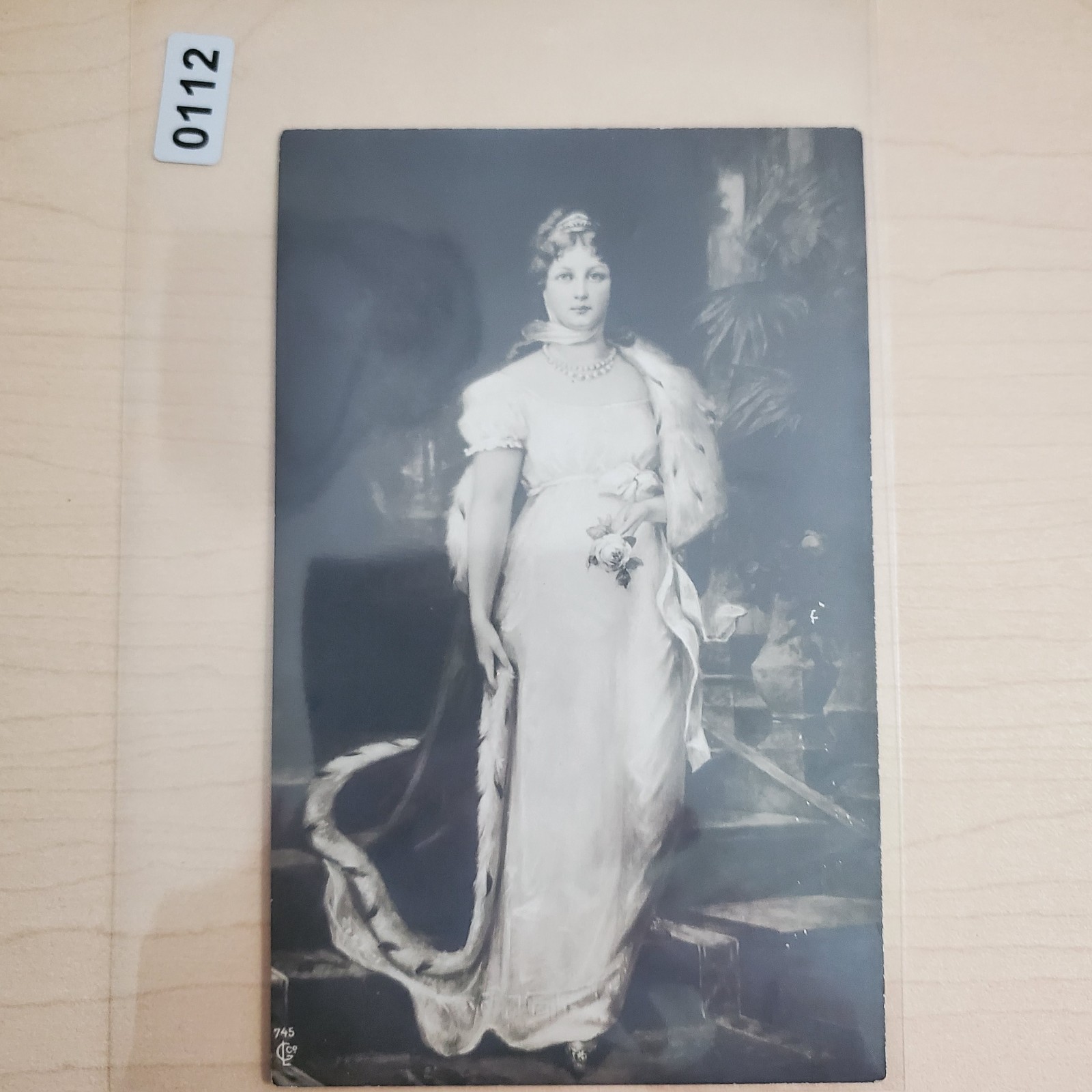 Vintage Real Photo Postcard Portrait Elegant Lady Gown Rotleben RPPC SKU #0112