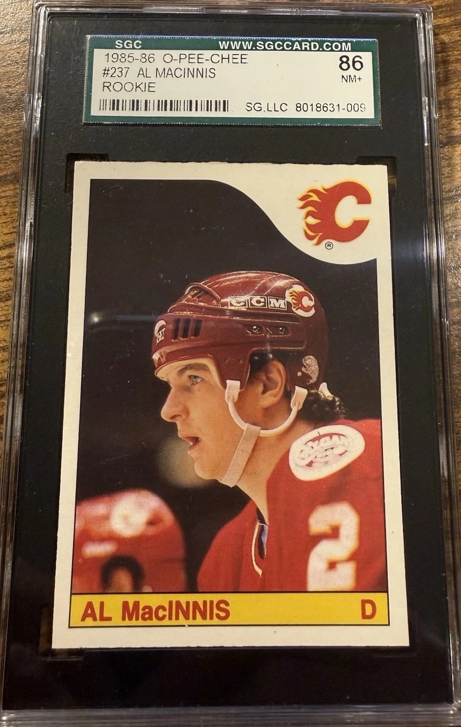 1985-86 O-Pee-Chee Al MacInnis #237 Rookie Card SGC 86 NM+ (7.5) HOF OPC RC
