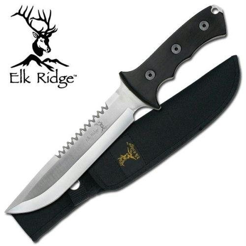 Elk Ridge Sawback Hunter Model Number # ER082 Stainless Steel Satin Finish