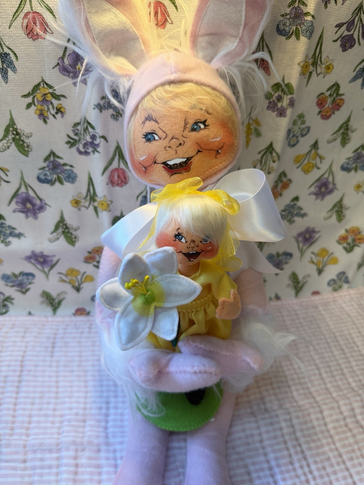 NWT❤️Annalee 22” Sweet Nibbles🐰Bunny & 7” Lily Child🌼Exclusives Lot~Mint💕