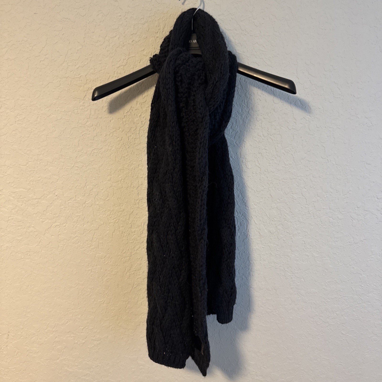 Belstaff Cable Knit Scarf Vintage Navy