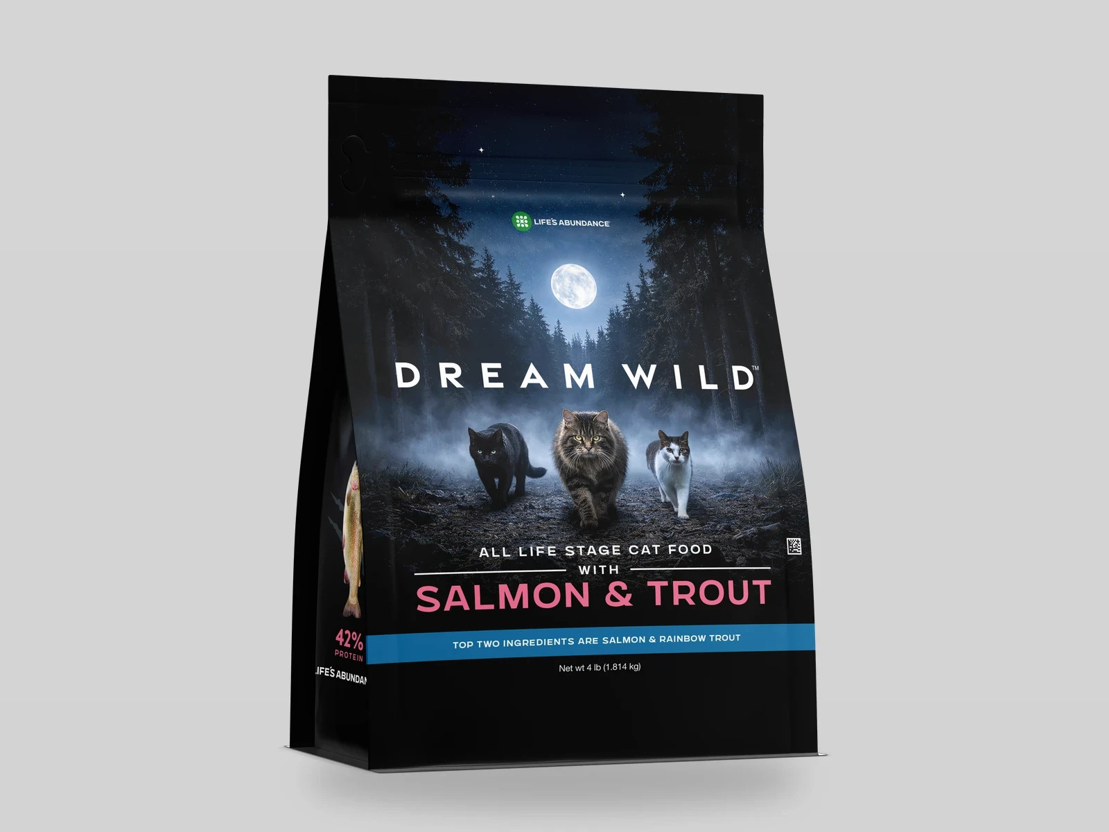 Life\'s Abundance Dream Wild Cat Food Salmon Trout 8lb Grain Free All Life Stages