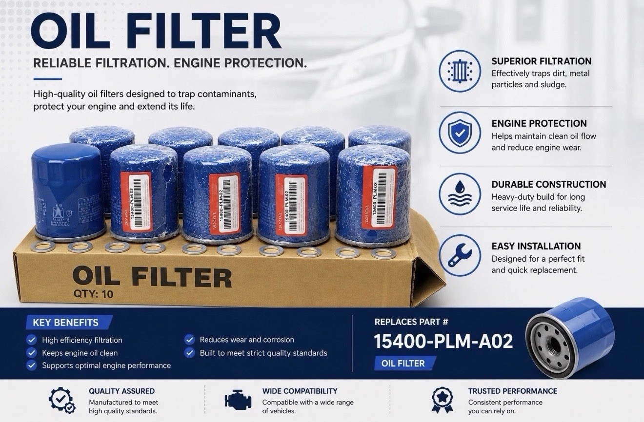 Genuine OEM Honda Acura Engine-Oil Filter 10pcs.  15400-PLM-A02 with gaskets