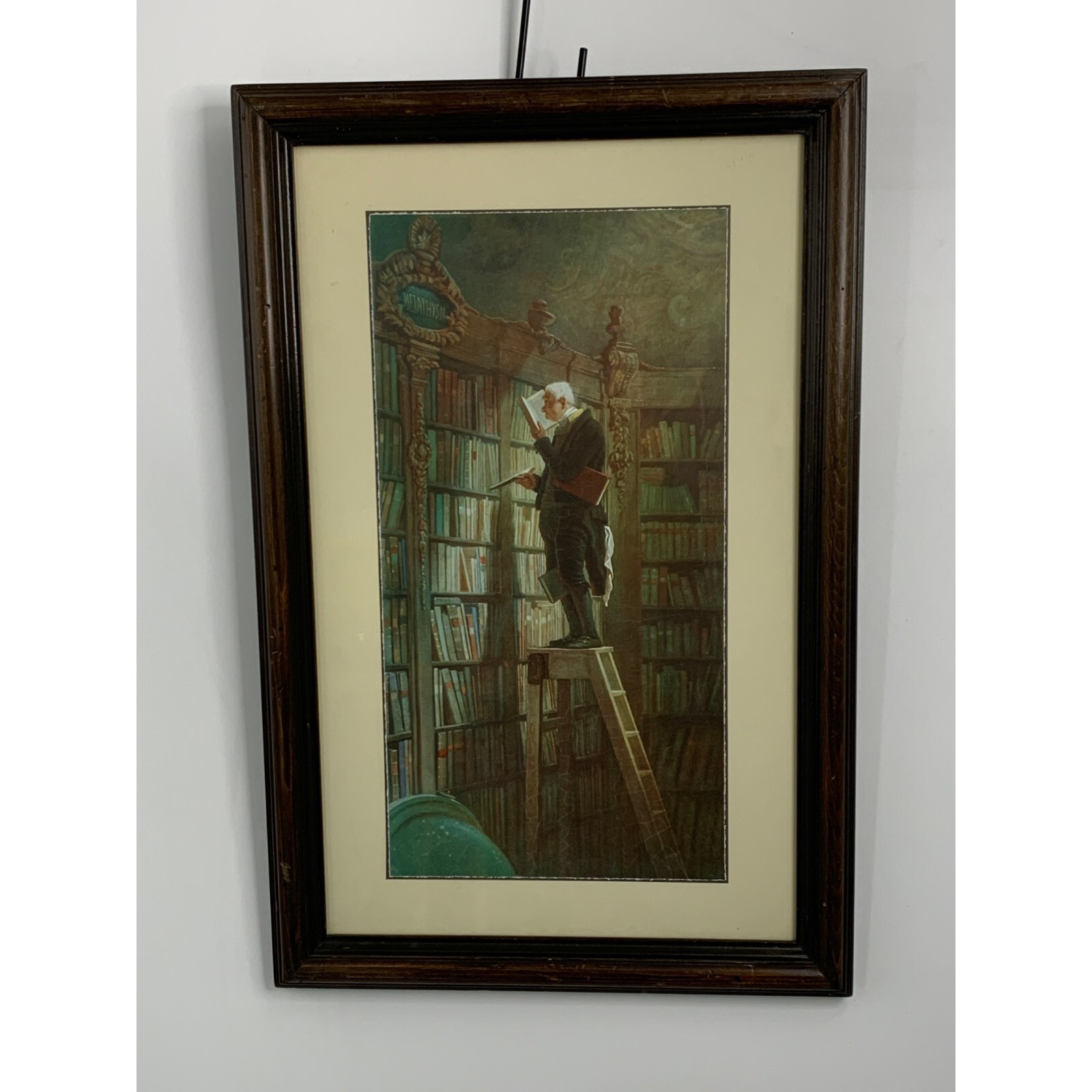 Vintage Bookworm Print by Spitzweg Framed 27 Vintage Bookworm Print by Spitzweg Framed 27