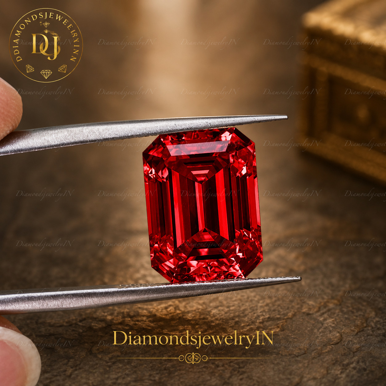 Certified Red Diamond VVS1  Emerald Cut 7x5 mm Red Diamond 1 CTS Loose Gemstone
