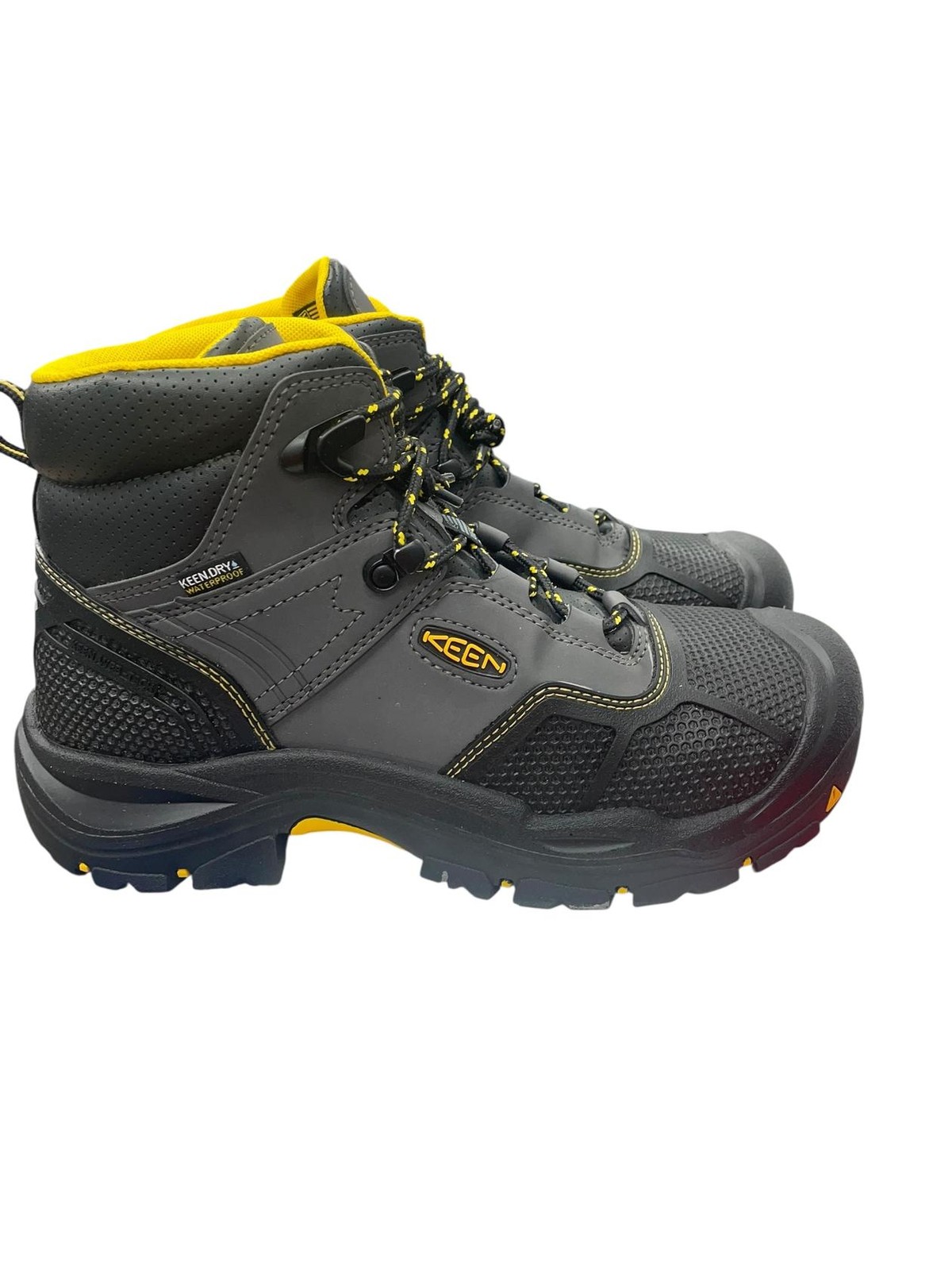 KEEN Utility Men\'s Logandale Mid Steel Toe WP Work Shoe Raven/Black Size 8 D