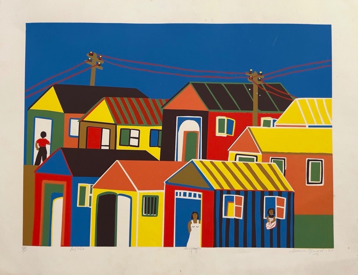 Isaura Mergal ,1993 Puerto Rican Poblado Signed Limited Edition Serigraph