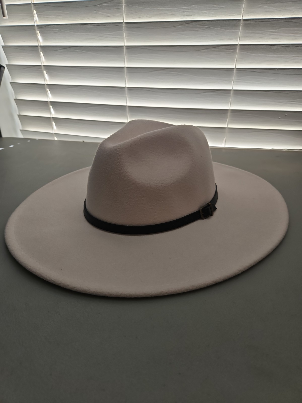 The Royal Standard Monson Wide Brim Fedora Hat Ivory Wool Blend Adjustable OSFM