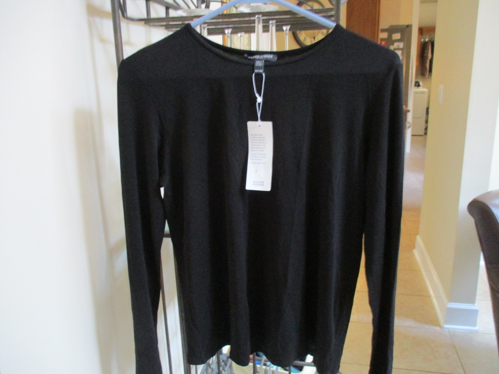 Eileen Fisher 100% Silk Crew Neck Top-Sz. PM - NWT $128