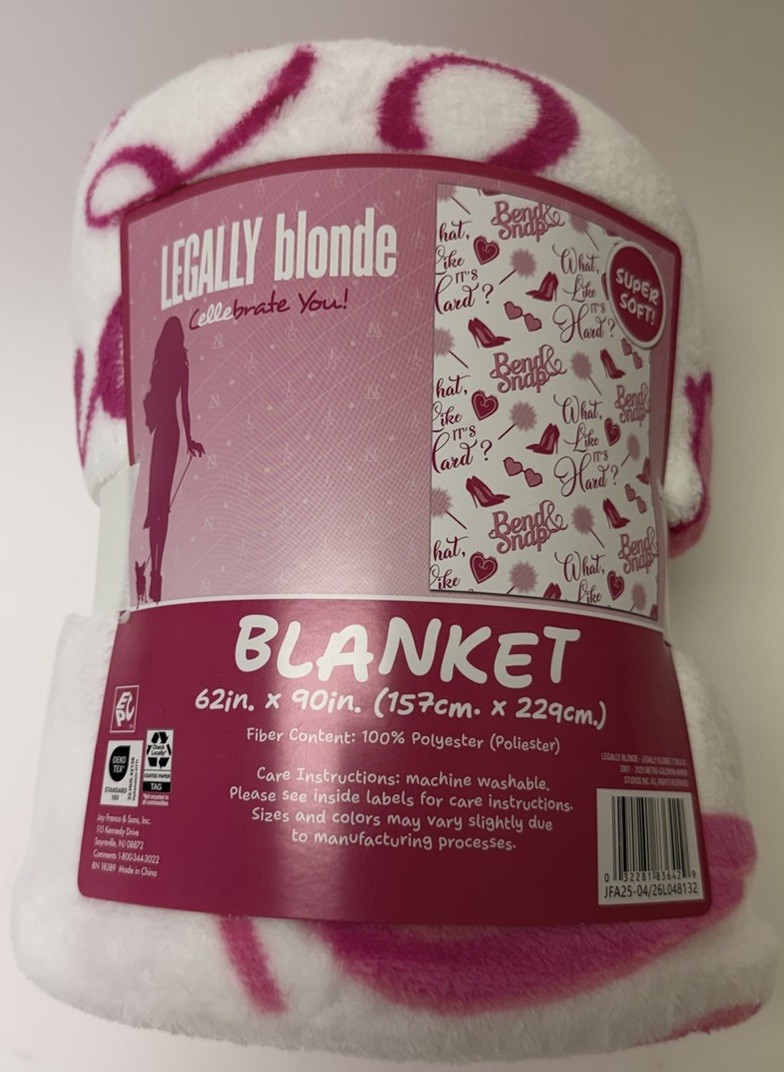 Legally Blonde Blanket, 62x90 IN, 100% Polyester Silk Touch, Pink, MGM