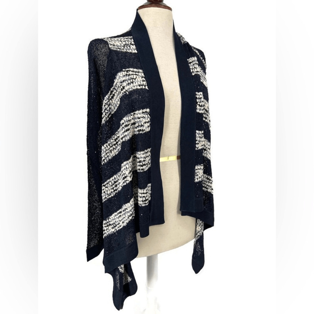 NWT Dolce Cabo Striped Open Draped Cardigan Sweater Sz S/M