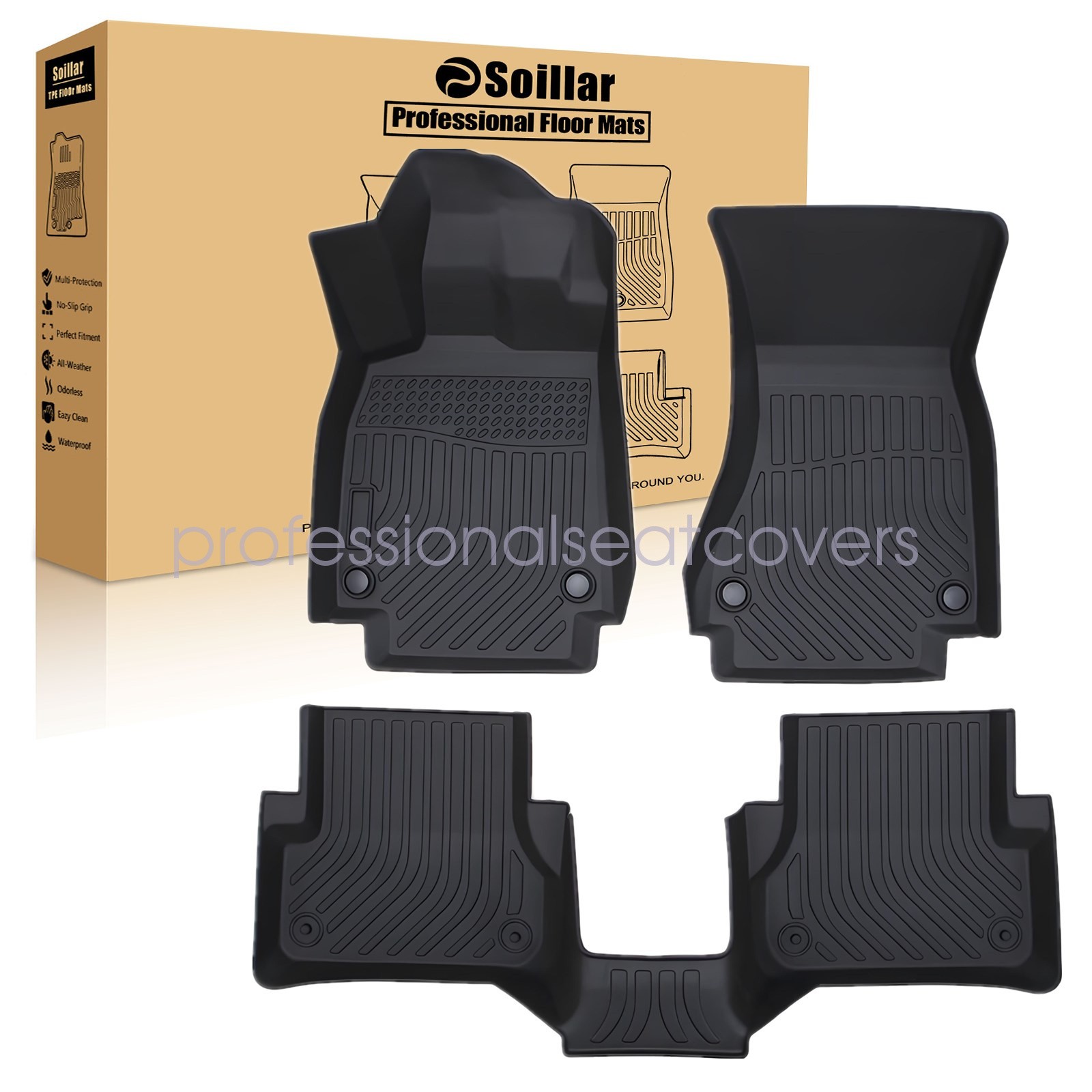 Fits 2012-2018 Audi A6 A7 Quattro RS7 S6 S7 TPE 3D 2 Row Floor Mats Liners Set