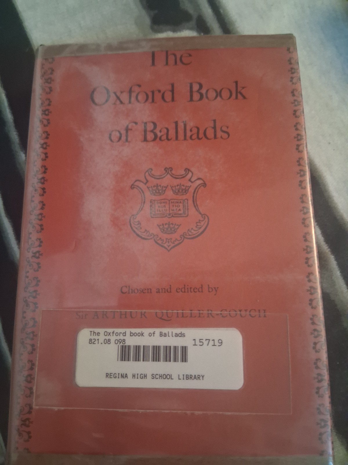 The Oxford Book Of Ballads By James Kinsley 1963 Hardcover DJ Book