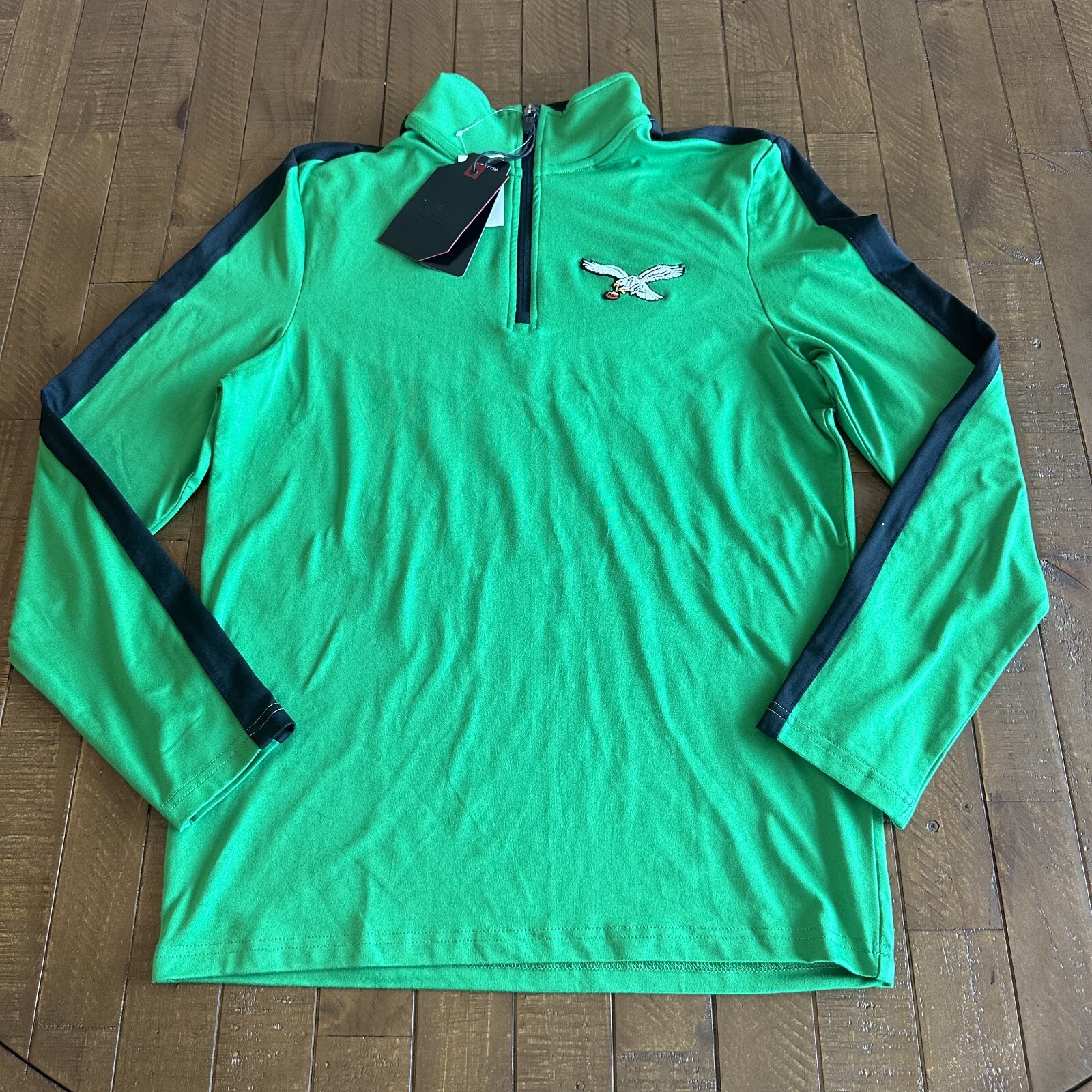 NWT Antigua Philadelphia Eagles Kelly Green 1/4 Zip Pullover Sz Men\'s Small NWT Antigua Philadelphia Eagles Kelly Green 1/4 Zip Pullover Sz Men\'s Small