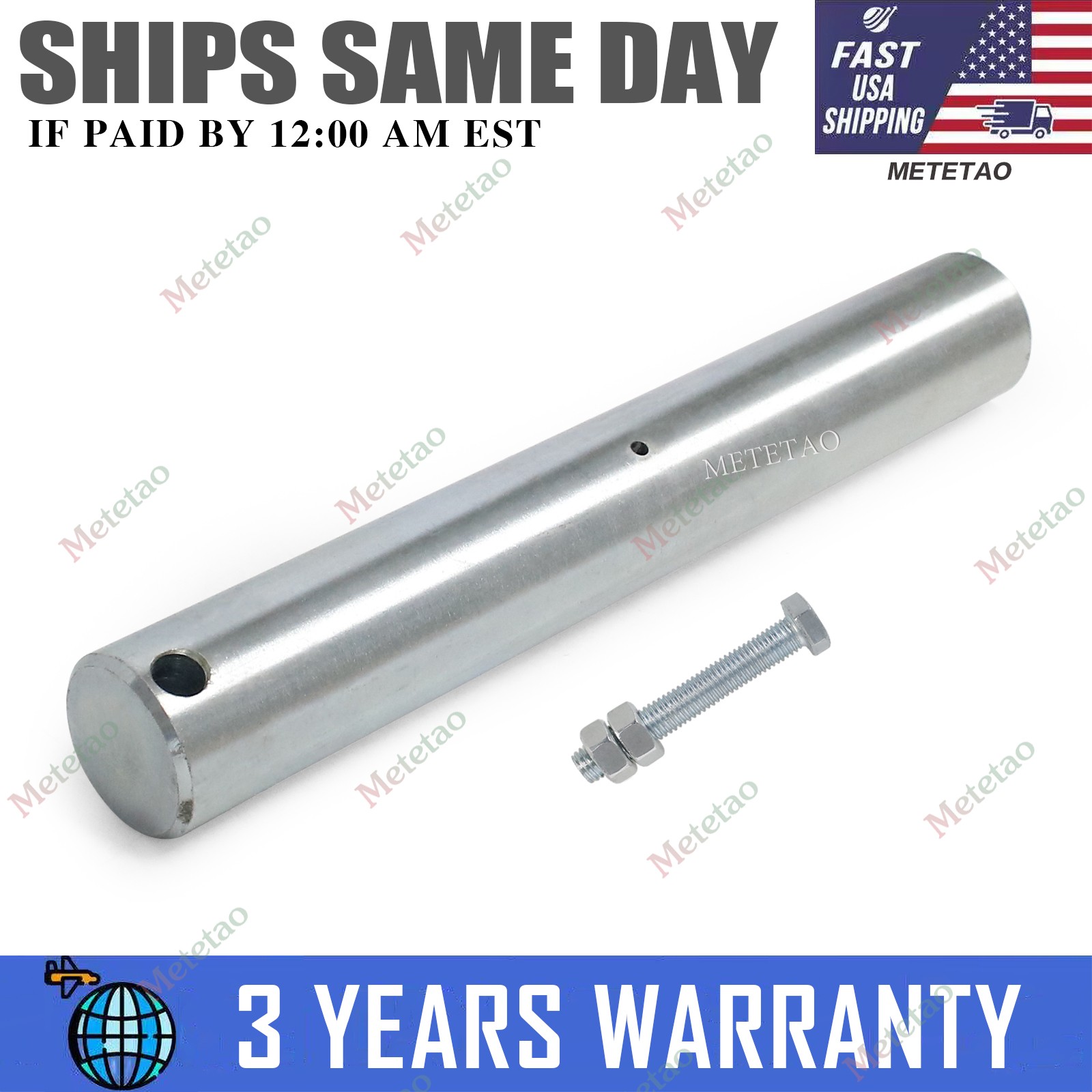 Excavator Bucket Pin Silver 50mm x 345mm 40Cr for CAT Komatsu Hitachi John Deere