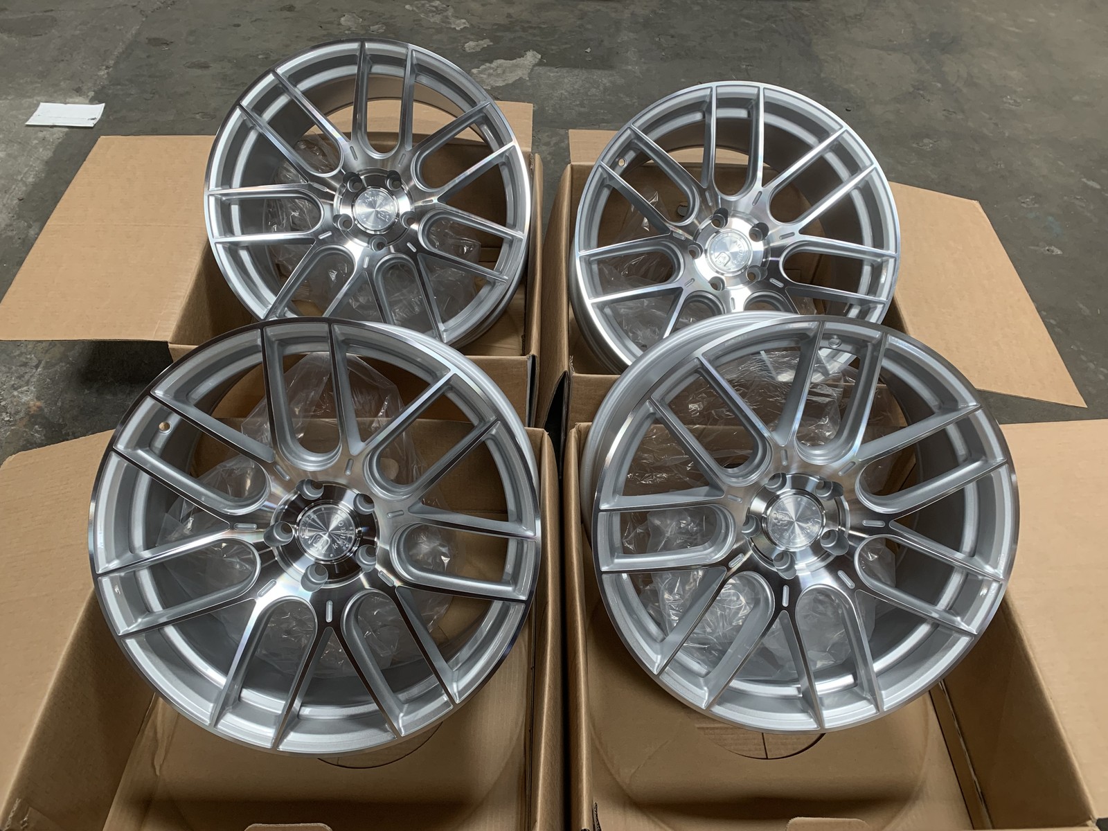 19x8.5 +35 F | 19x9.5 +35 R | Aodhan AH-X 5x114.3 Gloss Silver Wheels (Used Set)