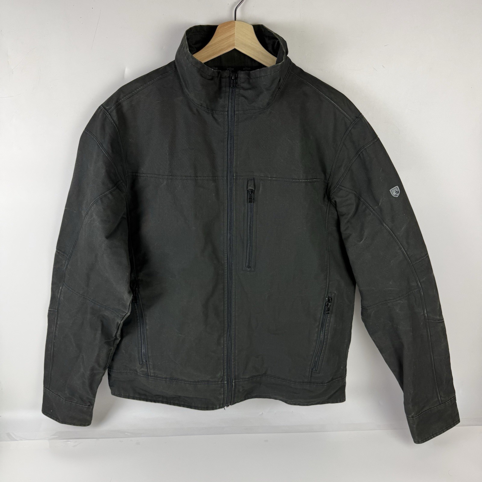KUHL Burr Jacket Mens Large Grey Full Zip Canvas Workwear 1052 KUHL Burr Jacket Mens Large Grey Full Zip Canvas Workwear 1052