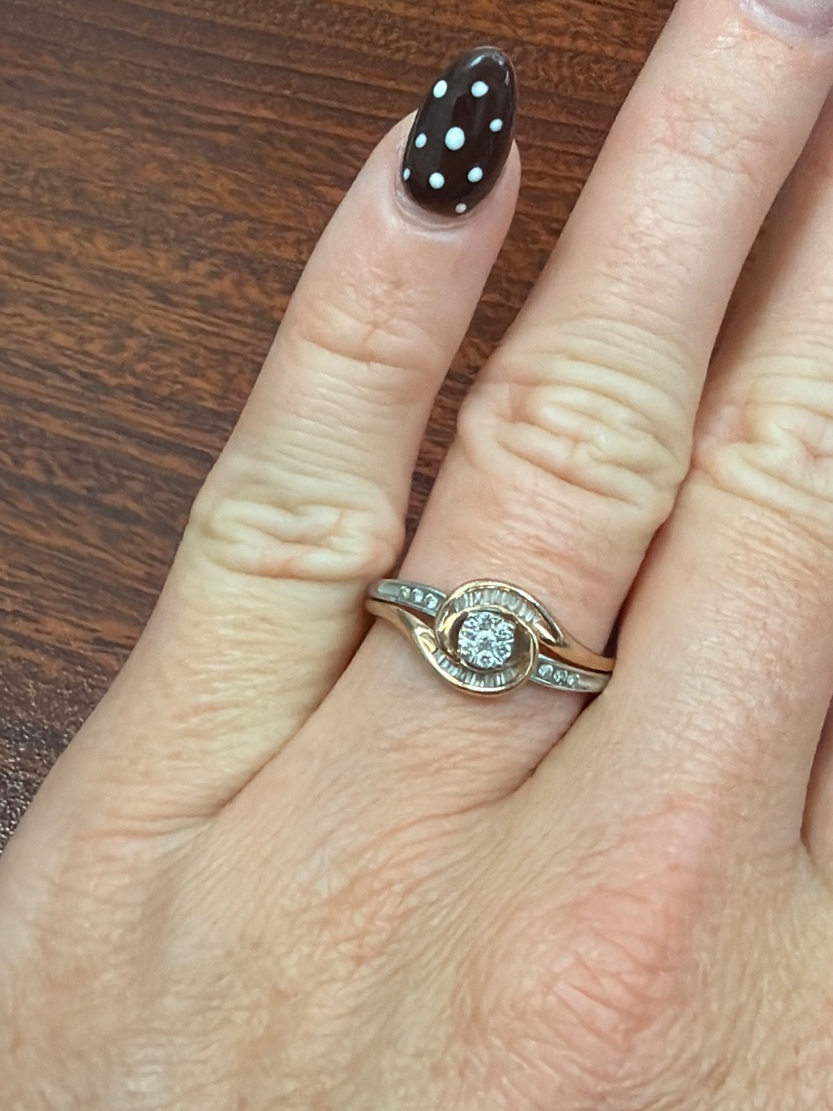 mutli-tone 10k white gold ring